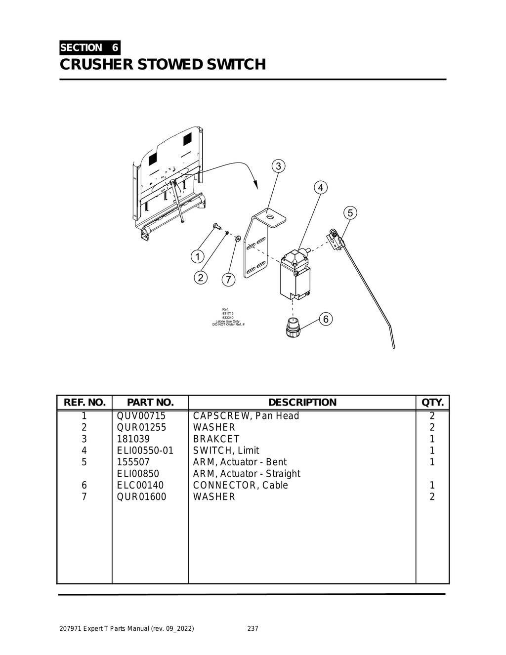 EXPERT - PG 237 - Section 6 - CRUSHER STOWED SWITCH