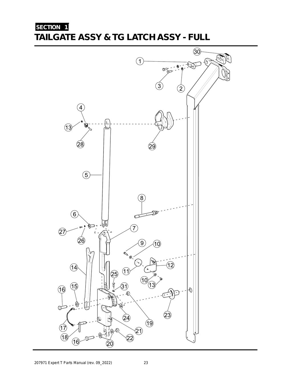 EXPERT - PG 023 - Section 1 - TAILGATE ASSY & TG LATCH ASSY - FULL