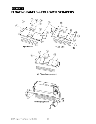 EXPERT - PG 033 - Section 1 - FLOATING PANELS & FOLLOWER SCRAPERS