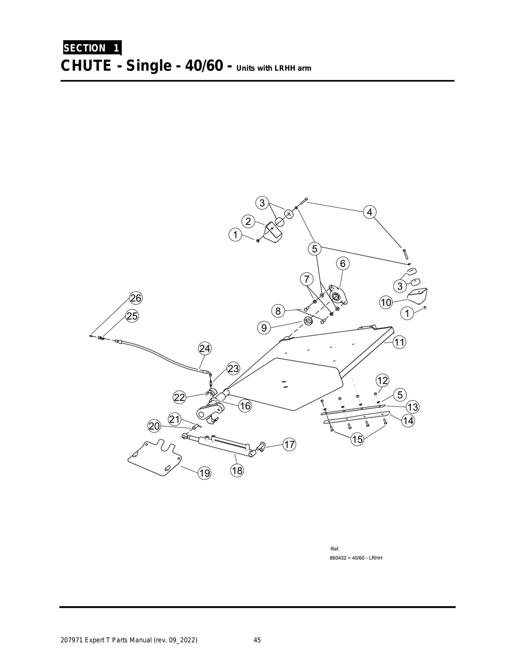 EXPERT - PG 045 - Section 1 - CHUTE - Single - 40/60 - Units with LRHH arm