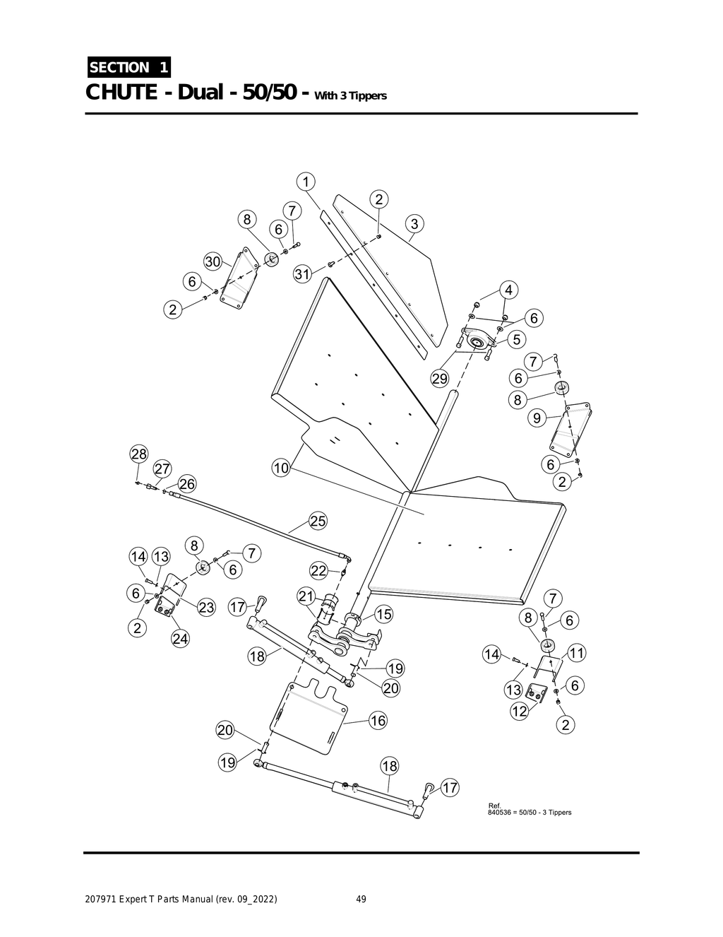 EXPERT - PG 049 - Section 1 - CHUTE - Dual - 50/50 - With 3 Tippers