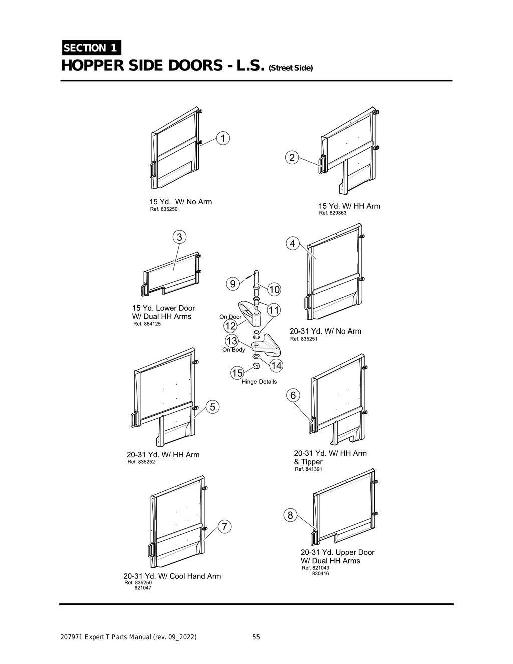 EXPERT - PG 055 - Section 1 - HOPPER SIDE DOORS - L.S. (Street Side)