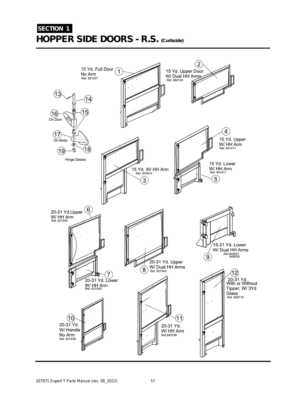 EXPERT - PG 057 - Section 1 - HOPPER SIDE DOORS - R.S. (Curbside)