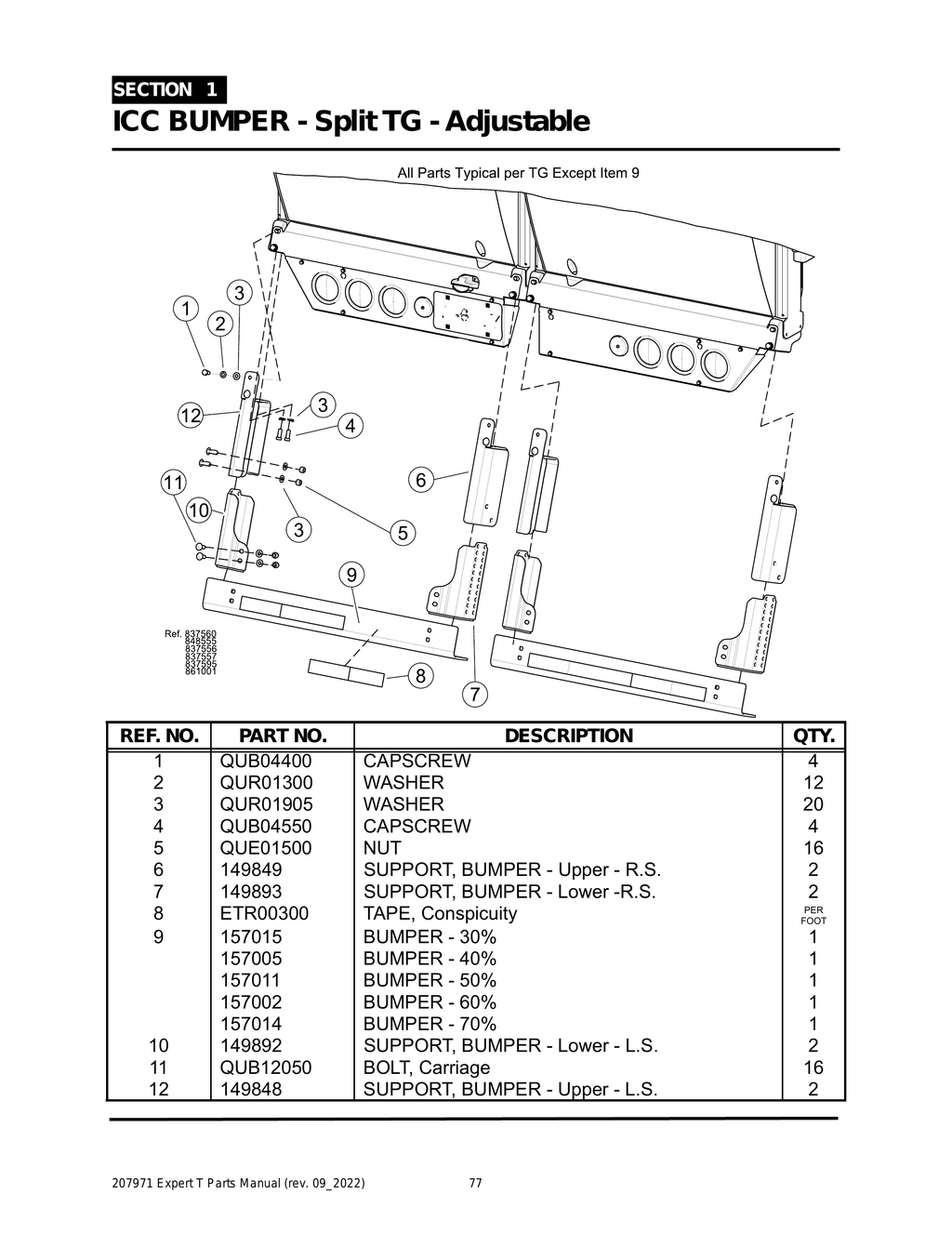 EXPERT - PG 077 - Section 1 - ICC BUMPER - Split TG - Adjustable
