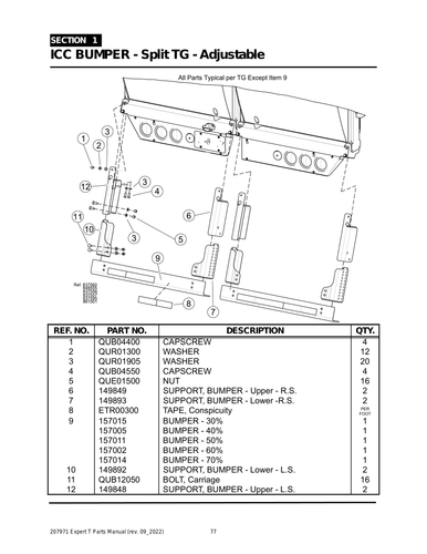 EXPERT - PG 077 - Section 1 - ICC BUMPER - Split TG - Adjustable