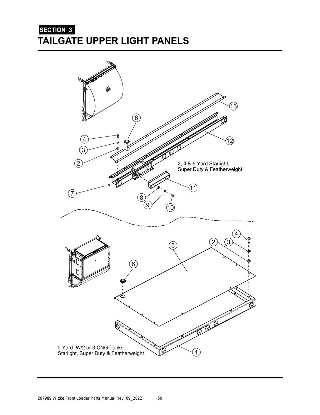 Wittke - All Models - PG 050 - Section 3 - TAILGATE UPPER LIGHT PANELS
