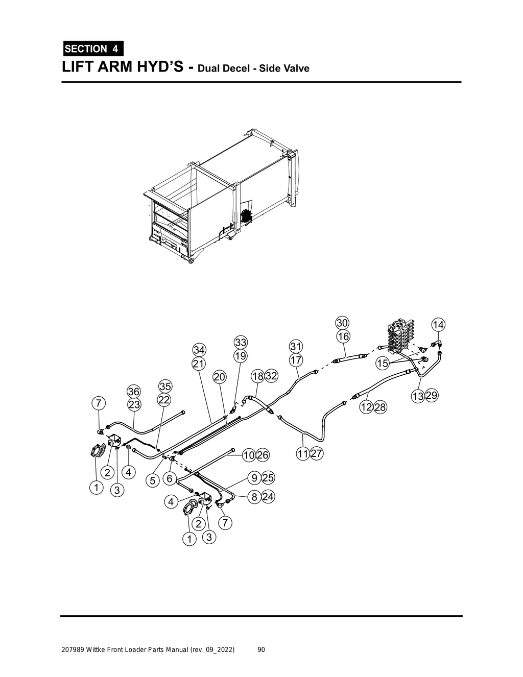 Wittke - All Models - PG 090 - Section 4 - LIFT ARM HYD’S - Dual Decel - Side Valve