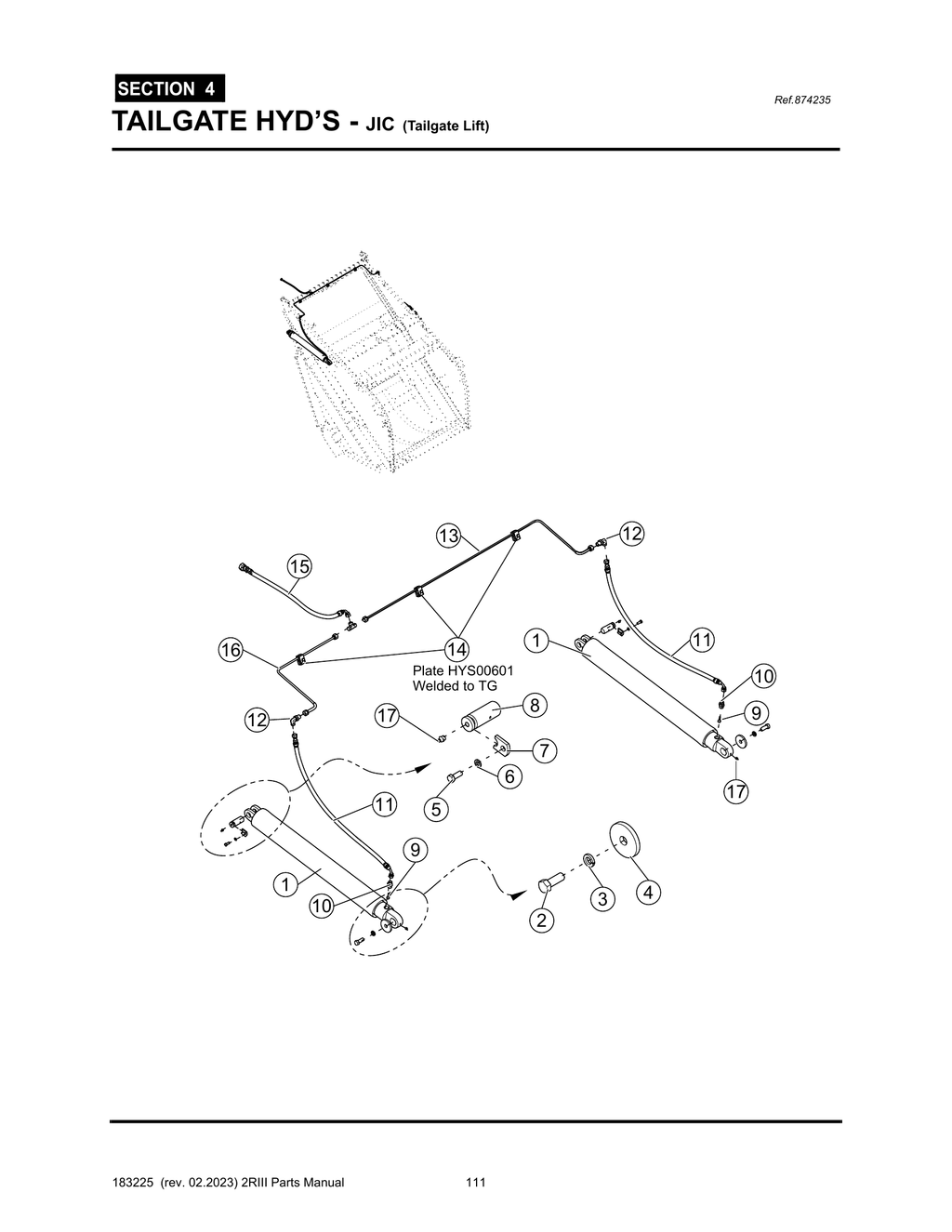 2R-III - PG 111 - SECTION 4 - TAILGATE HYD’S - JIC (Tailgate Lift)
