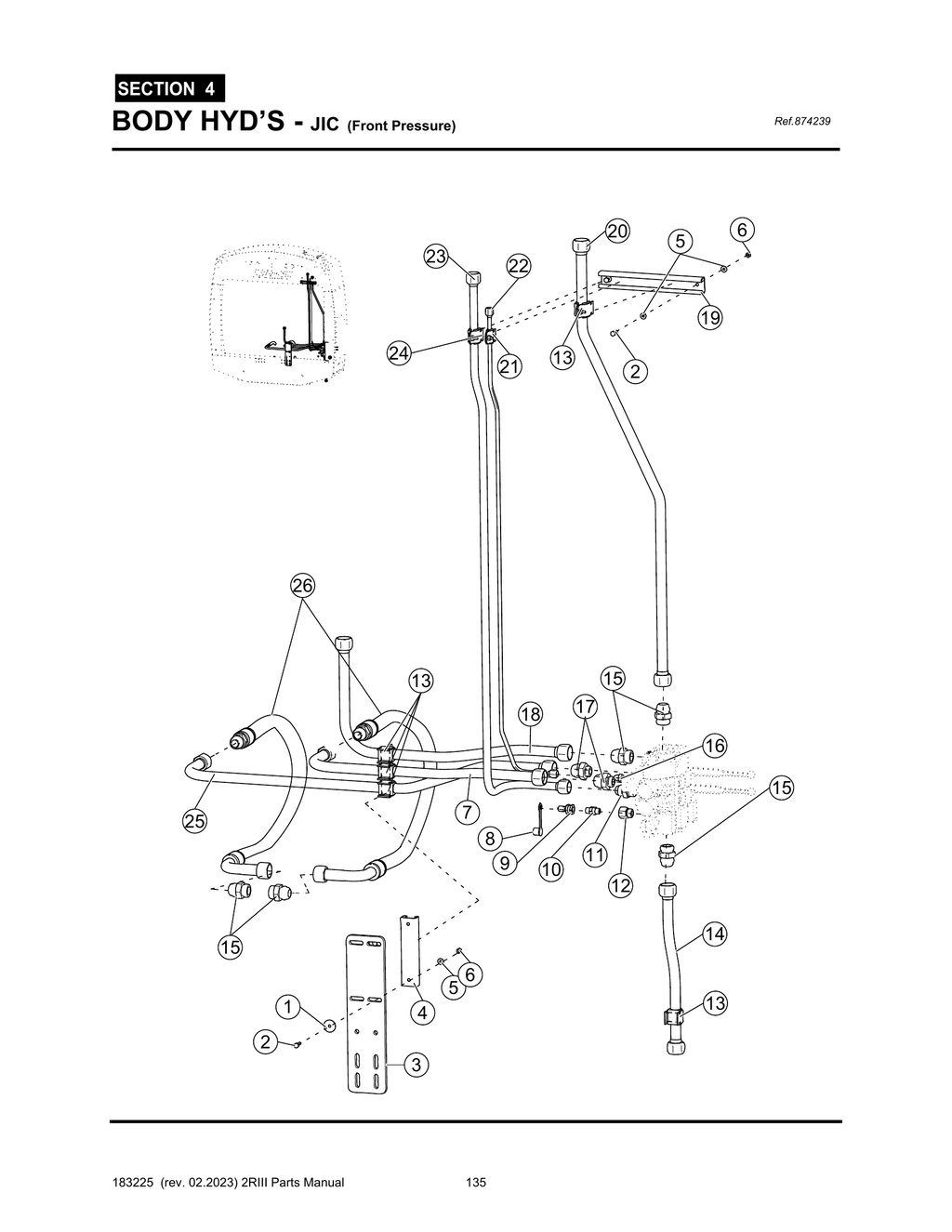 2R-III - PG 135 - SECTION 4 - BODY HYD’S - JIC (Front Pressure)