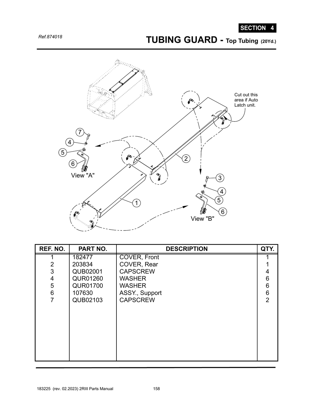 2R-III - PG 158 - SECTION 4 - TUBING GUARD - Top Tubing (20Yd.)
