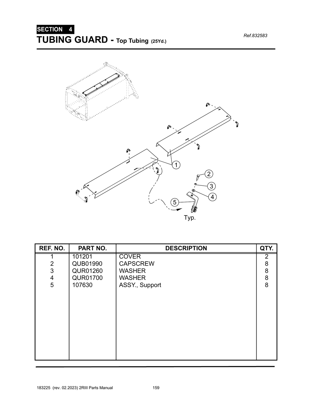 2R-III - PG 159 - SECTION 4 - TUBING GUARD - Top Tubing (25Yd.)