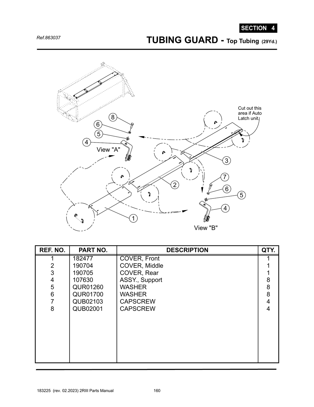 2R-III - PG 160 - SECTION 4 -  TUBING GUARD - Top Tubing (29Yd.)