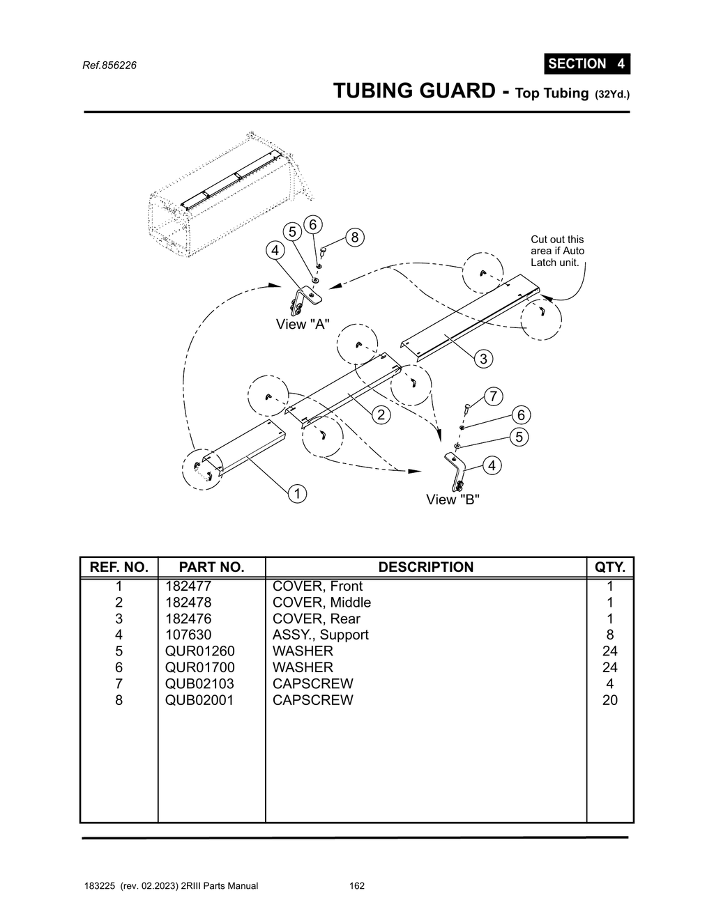 2R-III - PG 162 - SECTION 4 -  TUBING GUARD - Top Tubing (32Yd.)