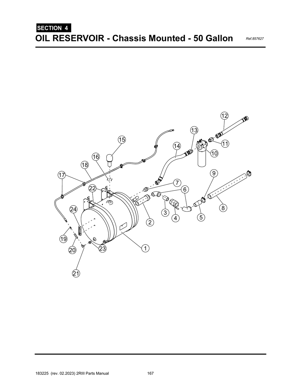2R-III - PG 167 - SECTION 4 -  OIL RESERVOIR - Chassis Mounted - 50 Gallon