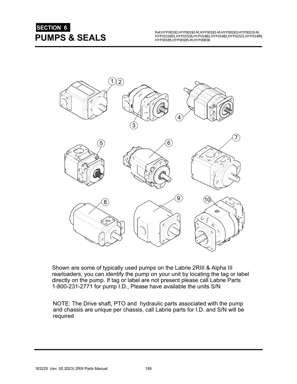2R-III - PG 195 - SECTION 6 -  PUMPS & SEALS