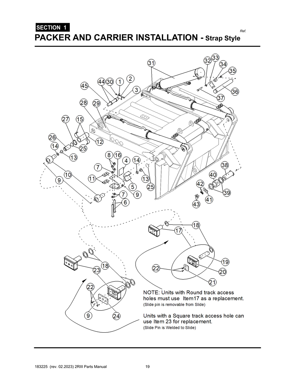 2R-III - PG 019 - SECTION 1 - PACKER AND CARRIER INSTALLATION - Strap Style