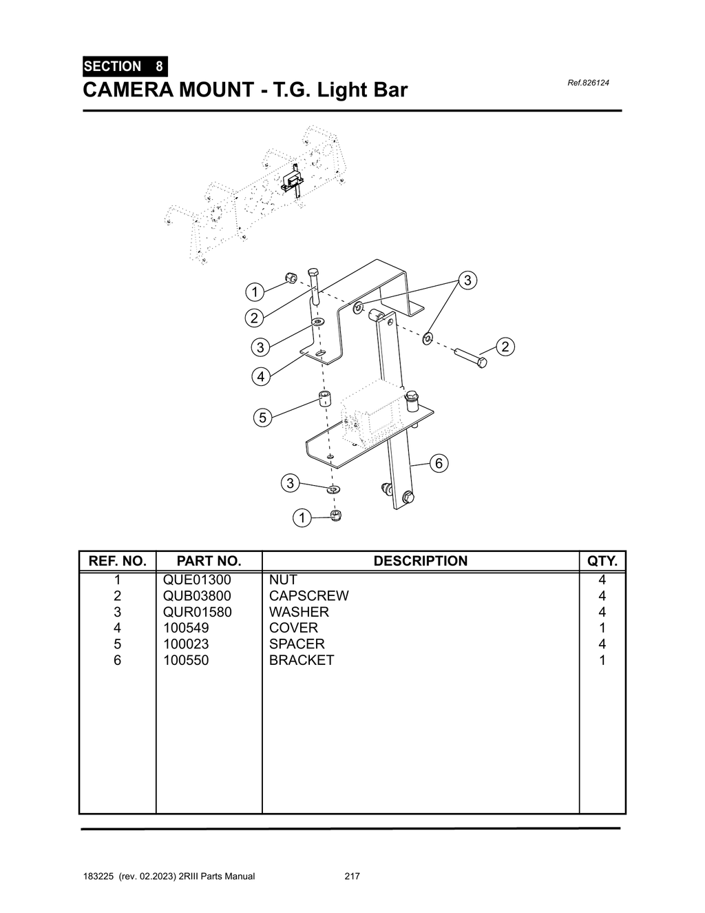 2R-III - PG 217 - SECTION 8 - CAMERA MOUNT - T.G. Light Bar