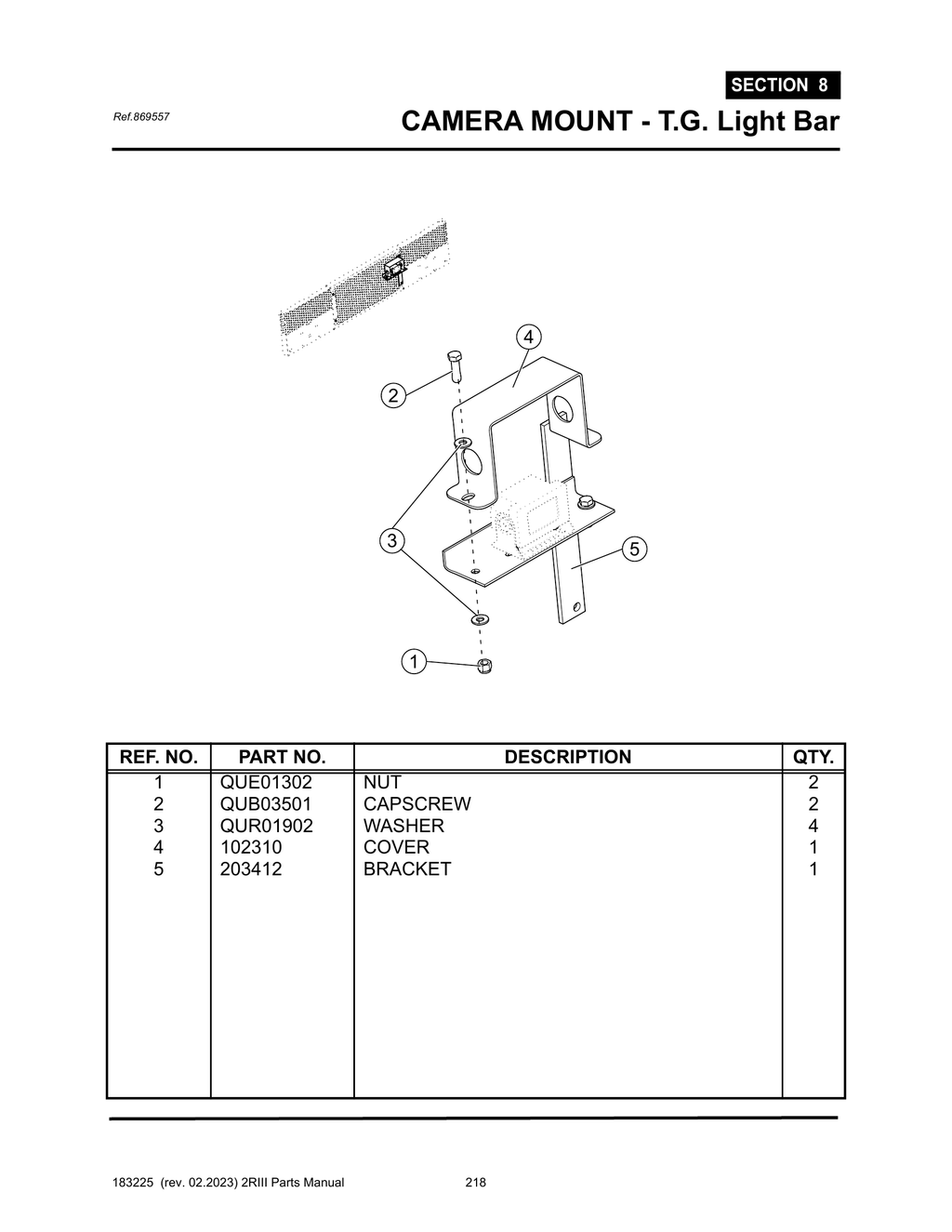 2R-III - PG 218 - SECTION 8 - CAMERA MOUNT - T.G. Light Bar