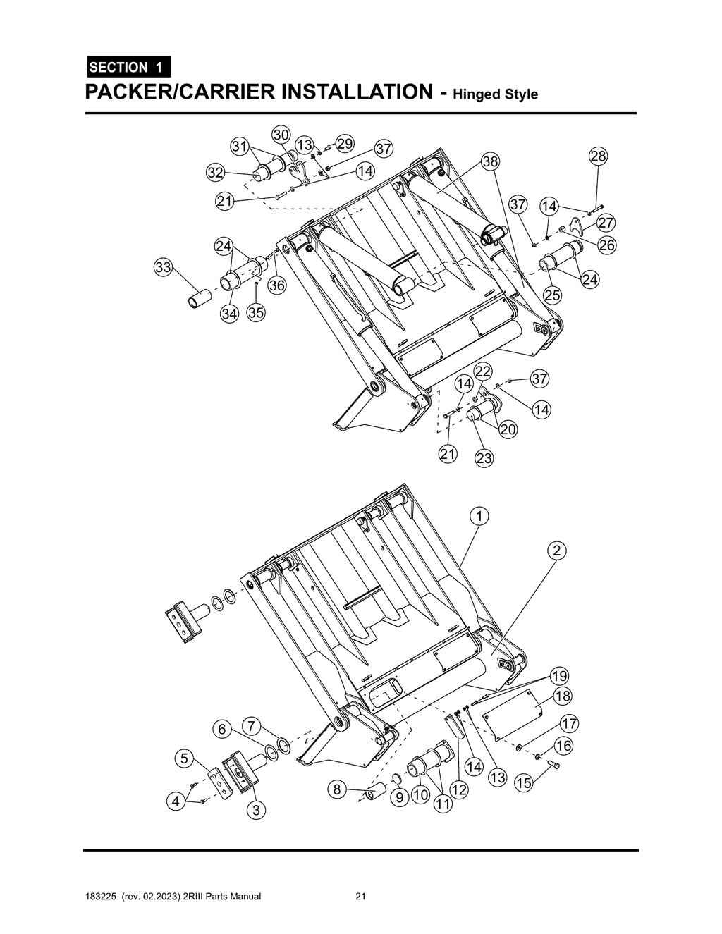 2R-III - PG 021 - SECTION 1 - PACKER/CARRIER INSTALLATION - Hinged Style