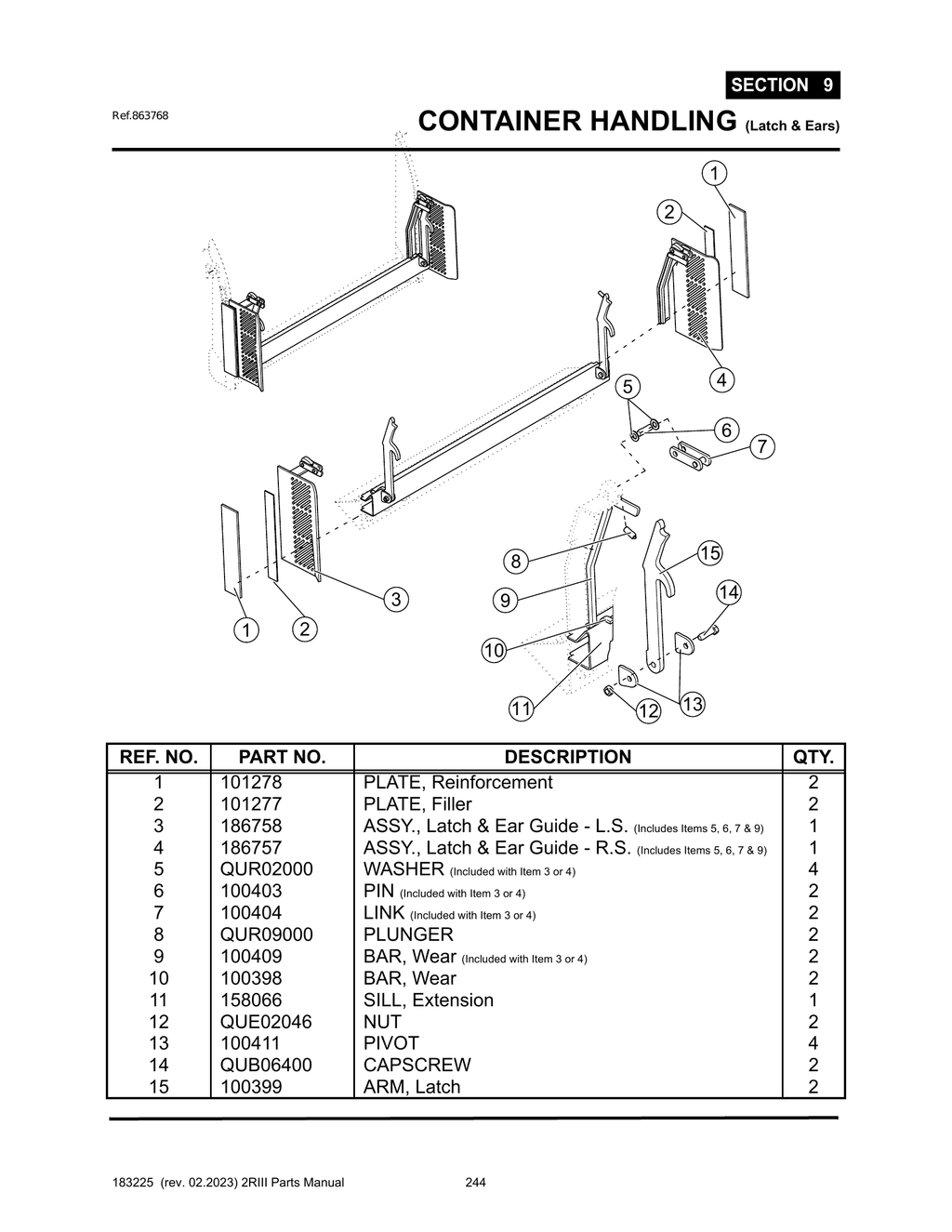 2R-III - PG 244 - SECTION 9 - CONTAINER HANDLING (Latch & Ears)
