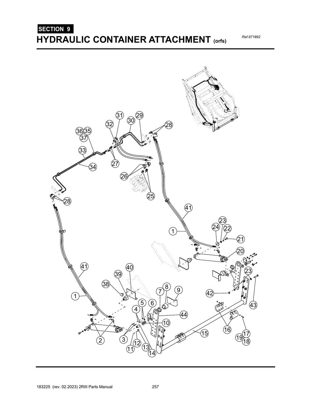 2R-III - PG 257 - SECTION 9 - HYDRAULIC CONTAINER ATTACHMENT (orfs)