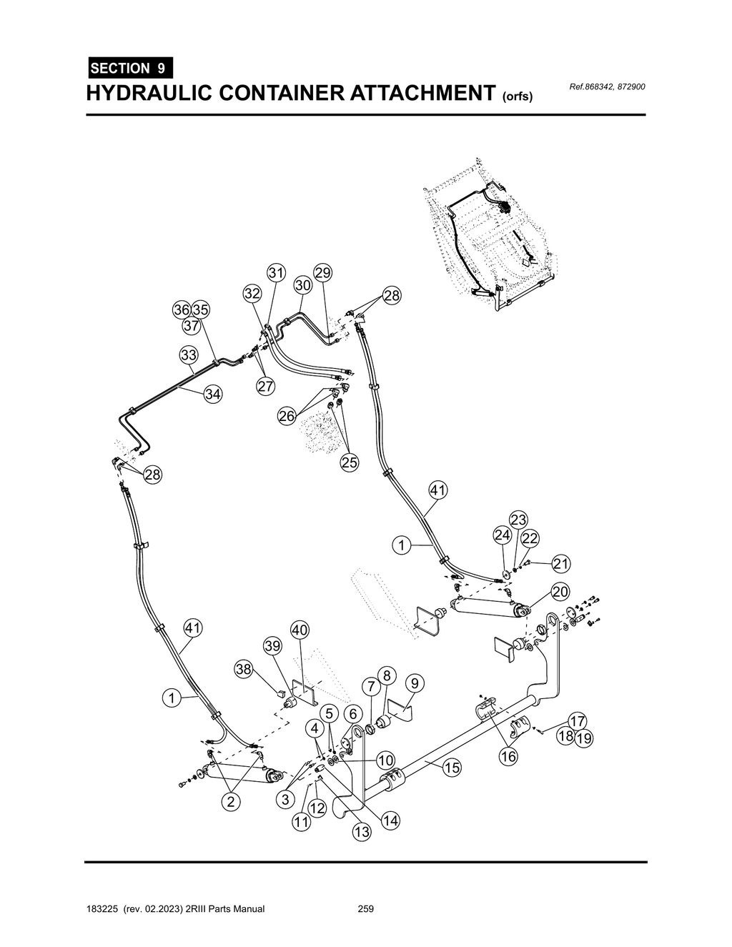 2R-III - PG 259 - SECTION 9 - HYDRAULIC CONTAINER ATTACHMENT (orfs)