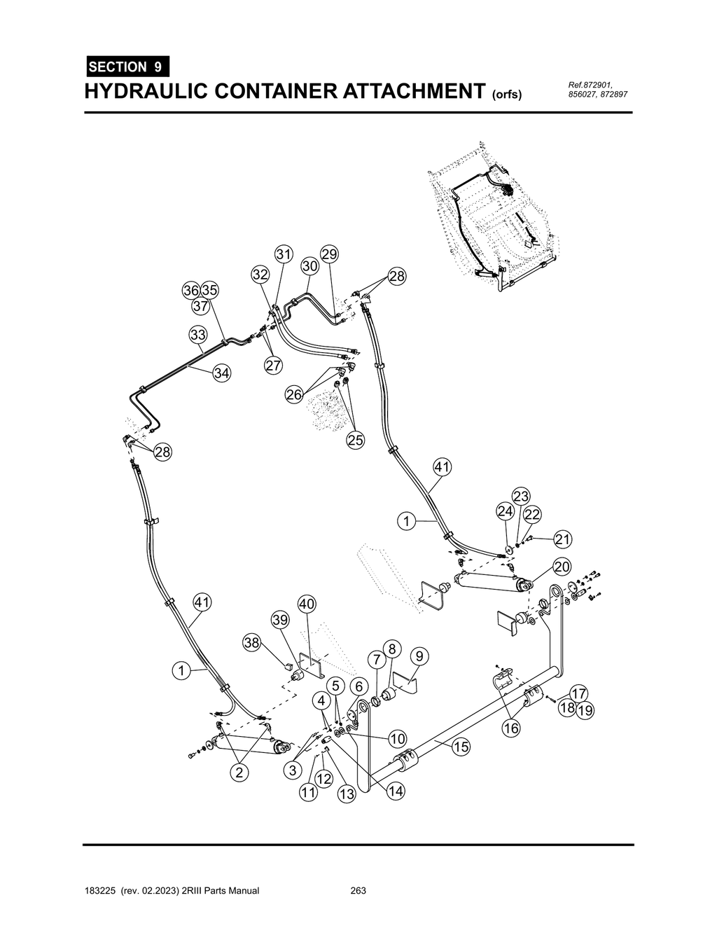 2R-III - PG 263 - SECTION 9 - HYDRAULIC CONTAINER ATTACHMENT (orfs)