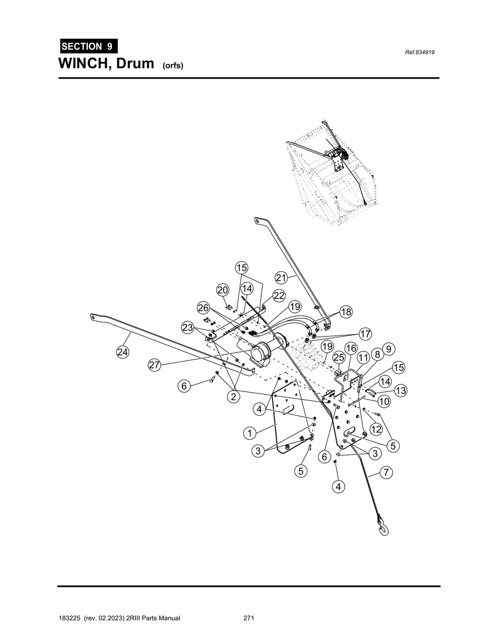 2R-III - PG 271 - SECTION 9 - WINCH, Drum (orfs)
