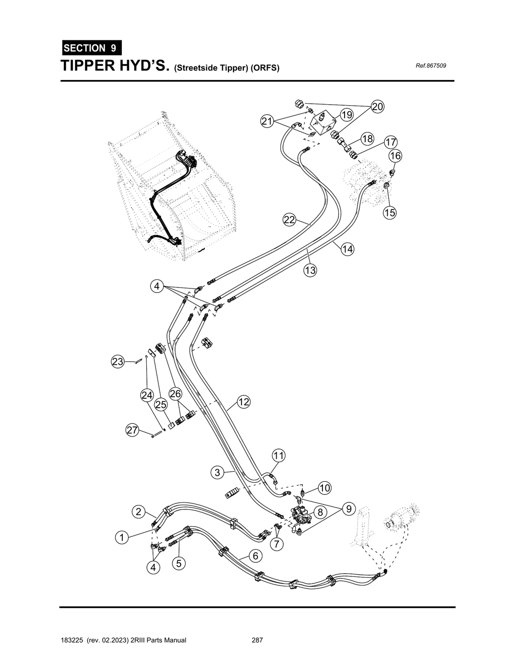 2R-III - PG 287 - SECTION 9 - TIPPER HYD’S. (Streetside Tipper) (ORFS)