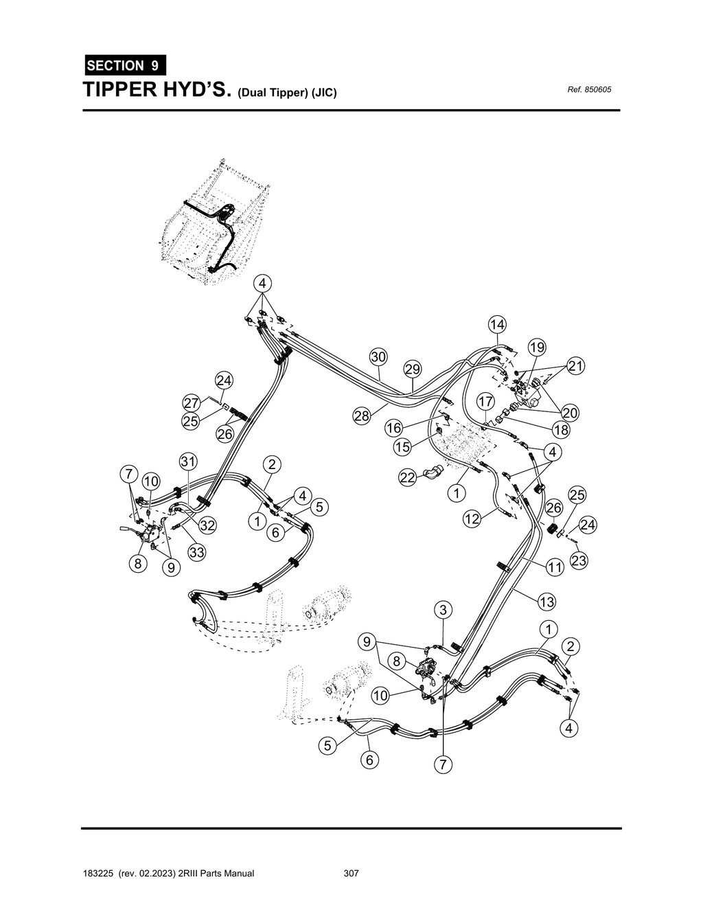 2R-III - PG 307 - SECTION 9 - TIPPER HYD’S. (Dual Tipper) (JIC)