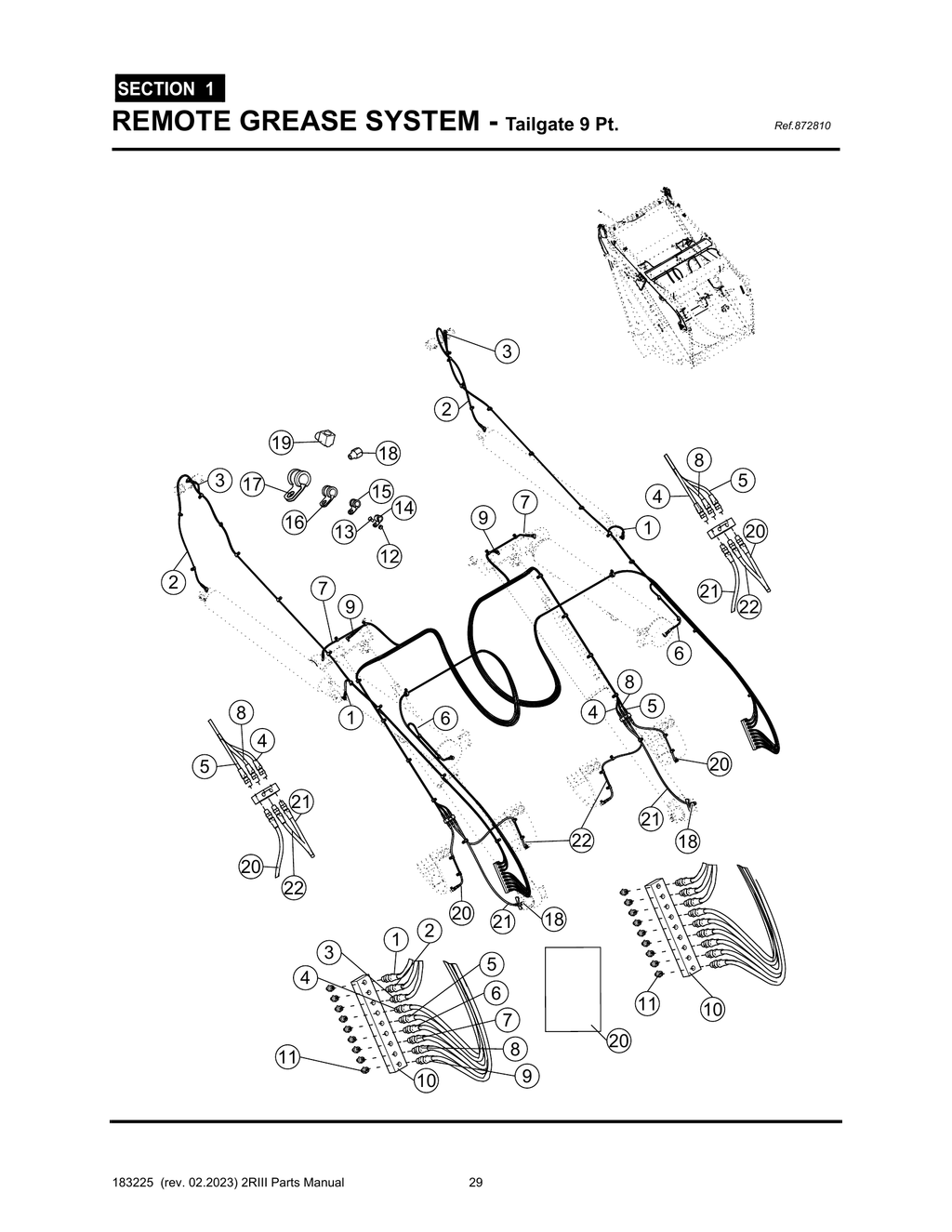 2R-III - PG 029 - SECTION 1 - REMOTE GREASE SYSTEM - Tailgate 9 Pt.