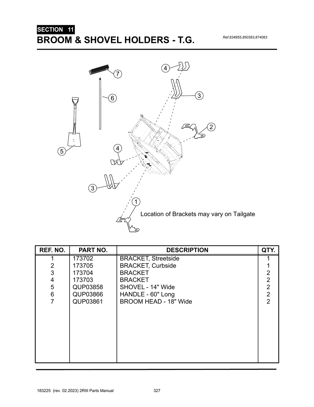 2R-III - PG 327 - SECTION 11 - BROOM & SHOVEL HOLDERS - T.G.