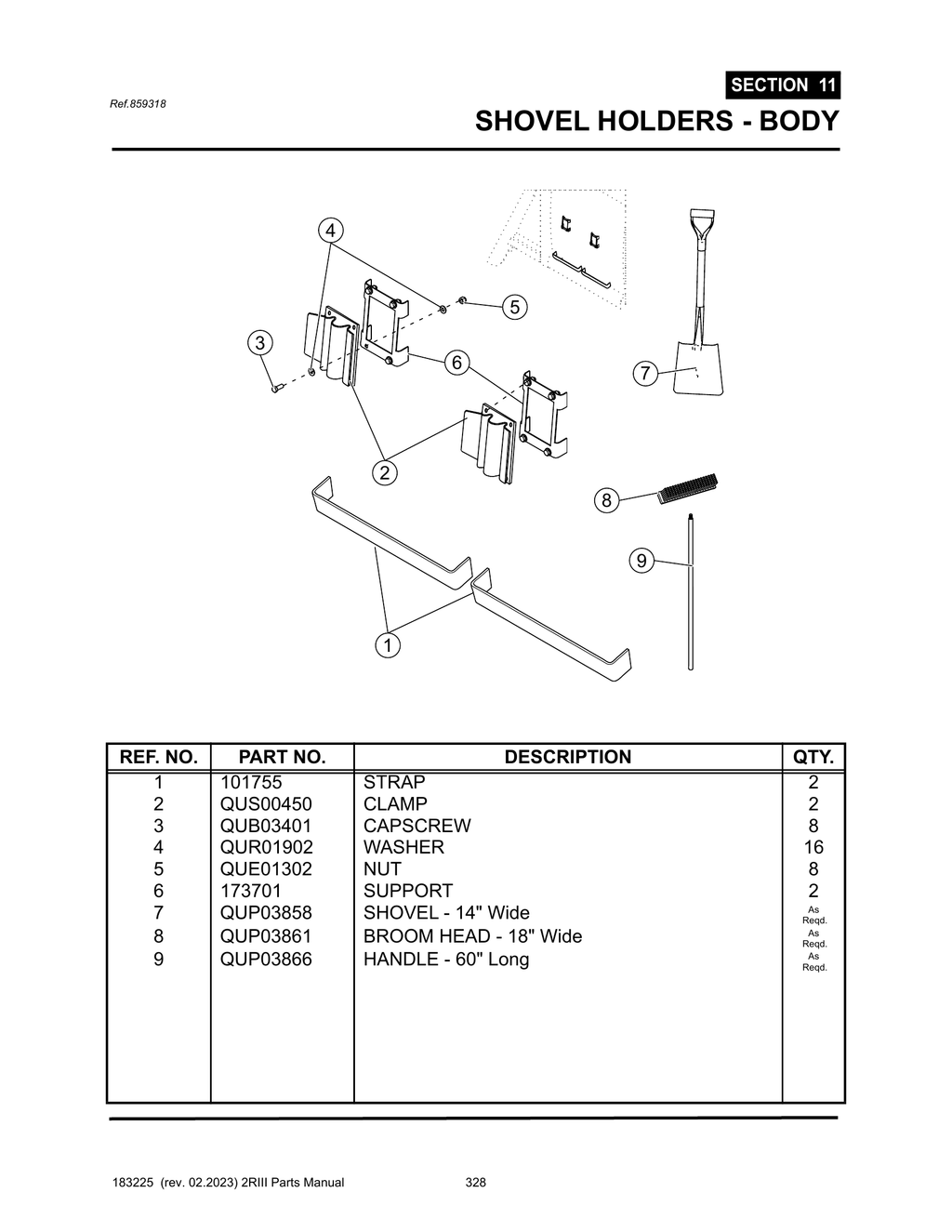 2R-III - PG 328 - SECTION 11 - SHOVEL HOLDERS - BODY
