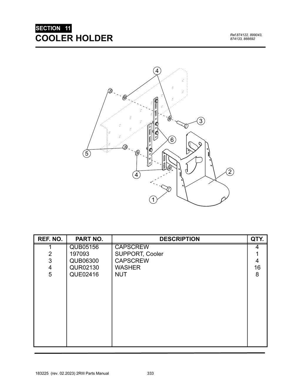 2R-III - PG 333 - SECTION 11 - COOLER HOLDER