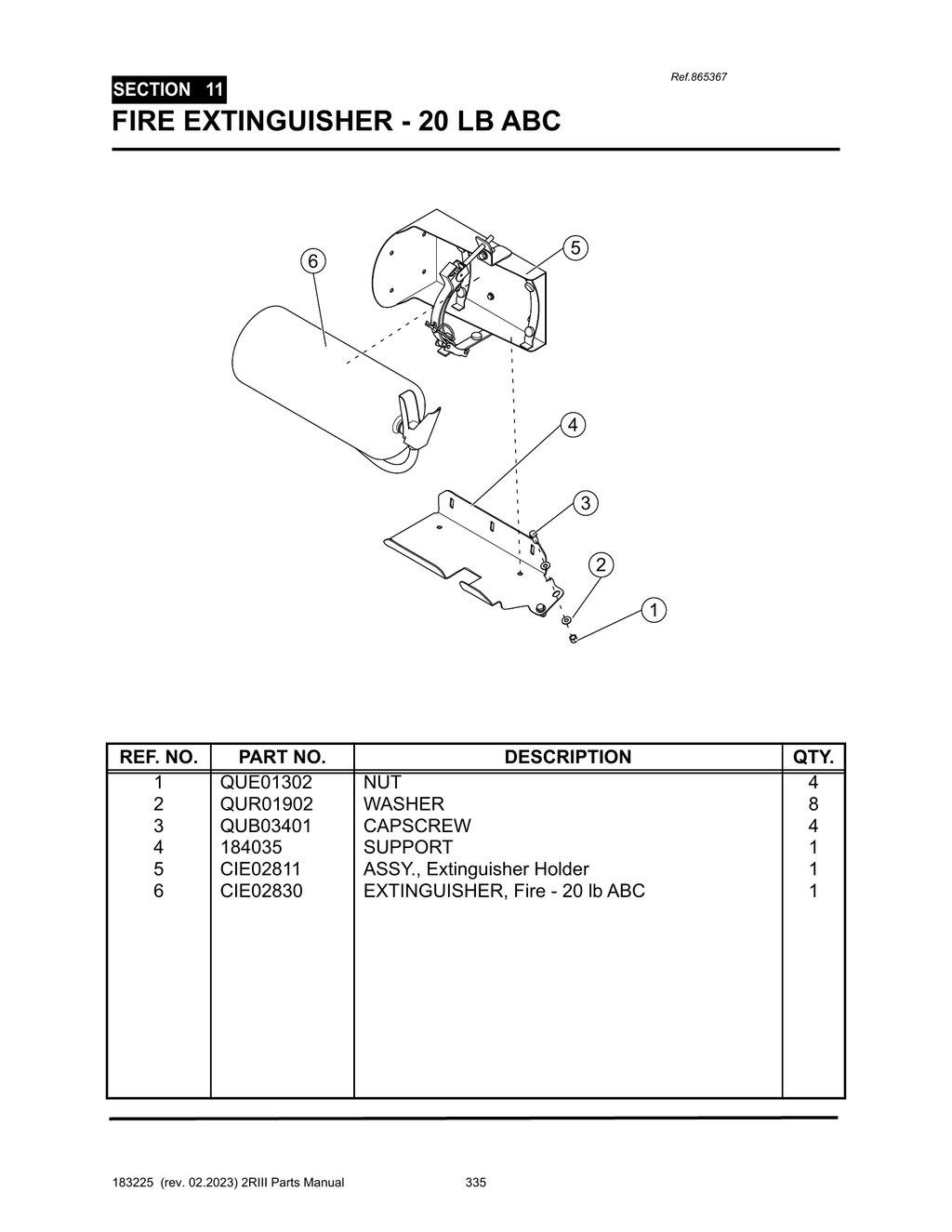 2R-III - PG 335 - SECTION 11 - FIRE EXTINGUISHER - 20 LB ABC