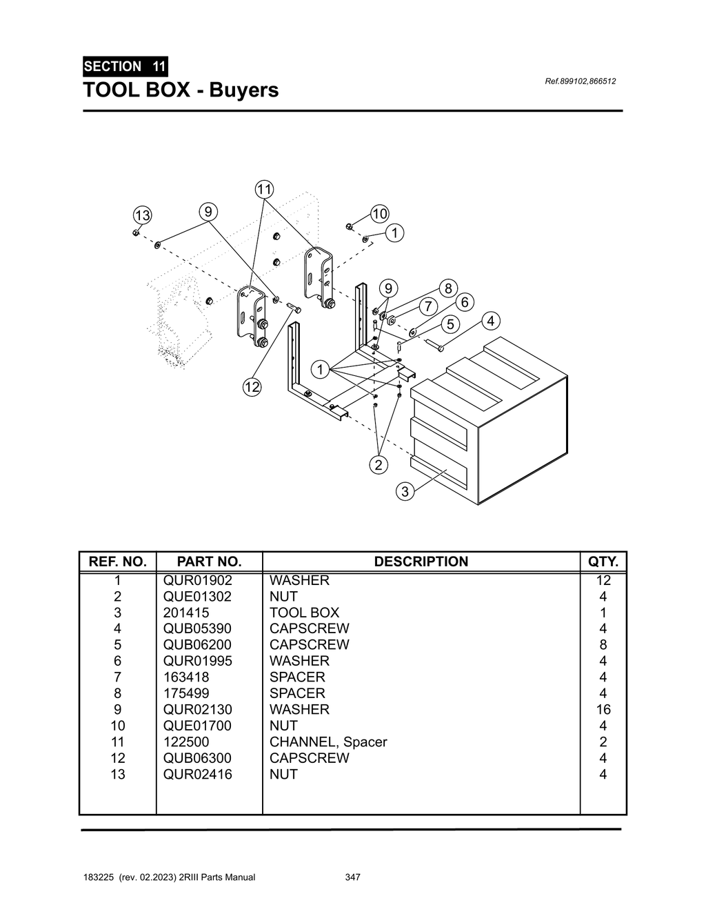 2R-III - PG 347 - SECTION 11 - TOOL BOX - Buyers