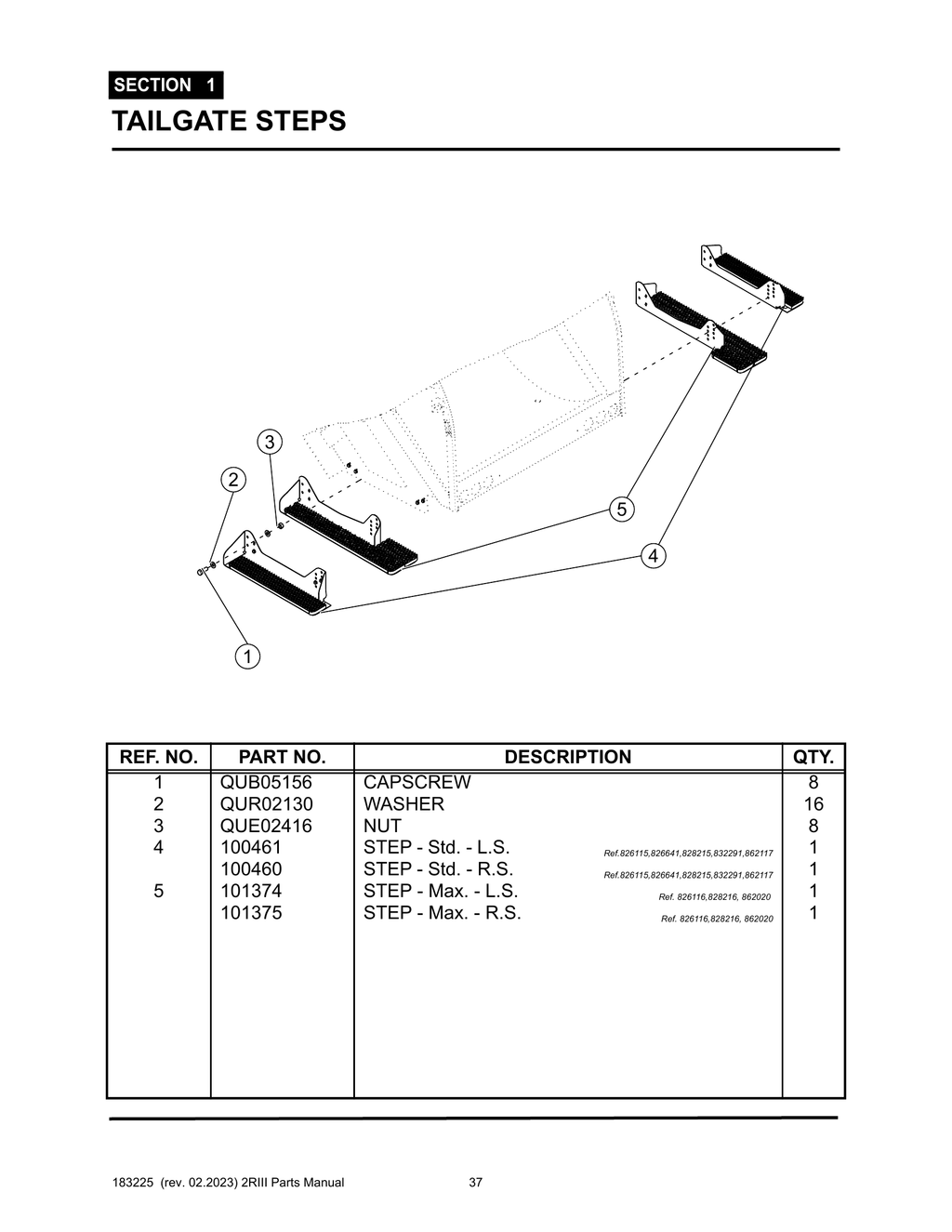 2R-III - PG 037 - SECTION 1 - TAILGATE STEPS