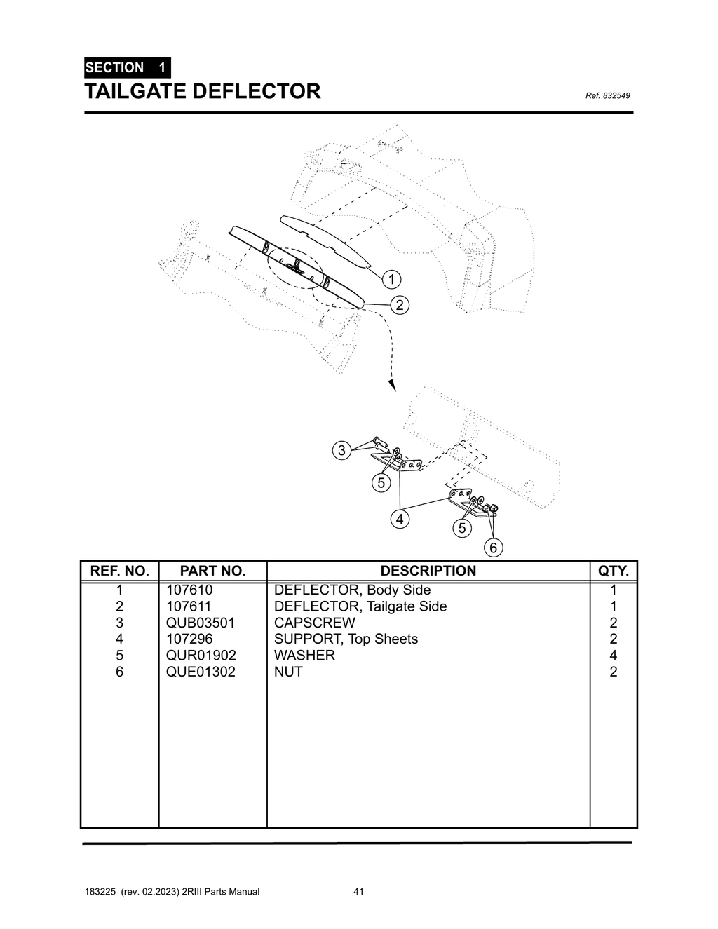 2R-III - PG 041 - SECTION 1 - TAILGATE DEFLECTOR
