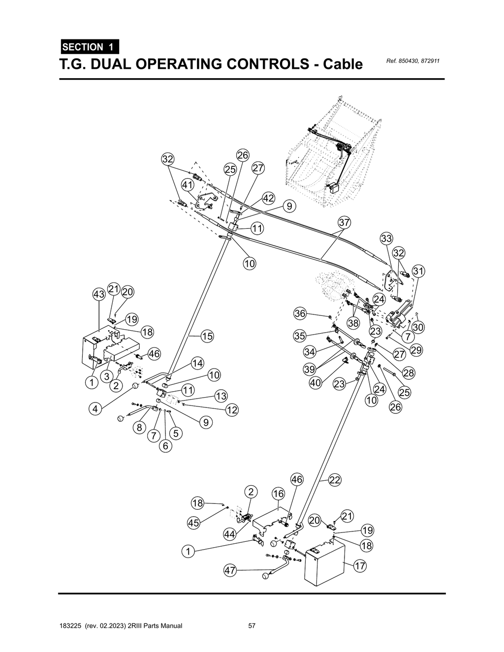 2R-III - PG 057 - SECTION 1 - T.G. DUAL OPERATING CONTROLS - Cable