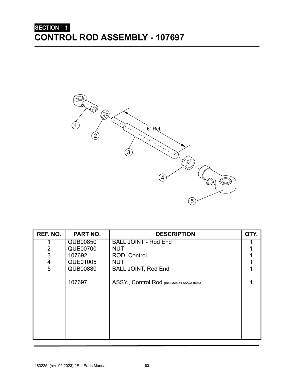 2R-III - PG 063 - SECTION 1 - CONTROL ROD ASSEMBLY - 107697