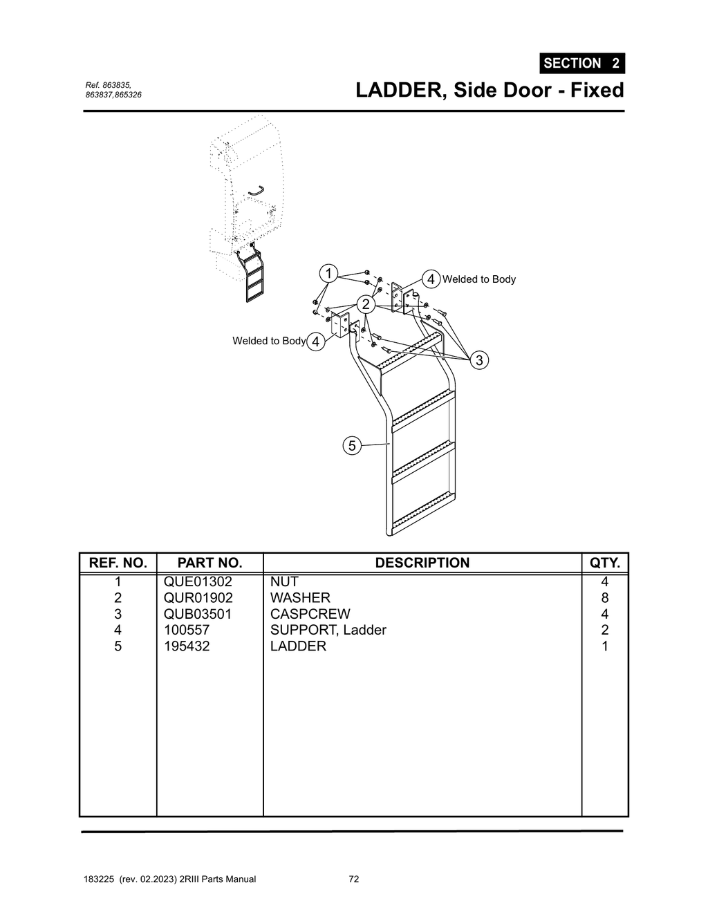 2R-III - PG 072 - SECTION 2 - LADDER, Side Door - Fixed