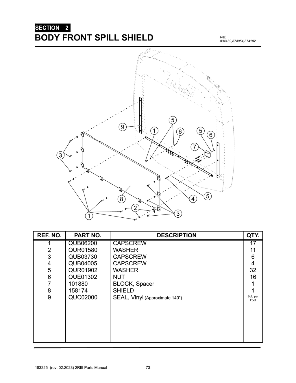 2R-III - PG 073 - SECTION 2 - BODY FRONT SPILL SHIELD