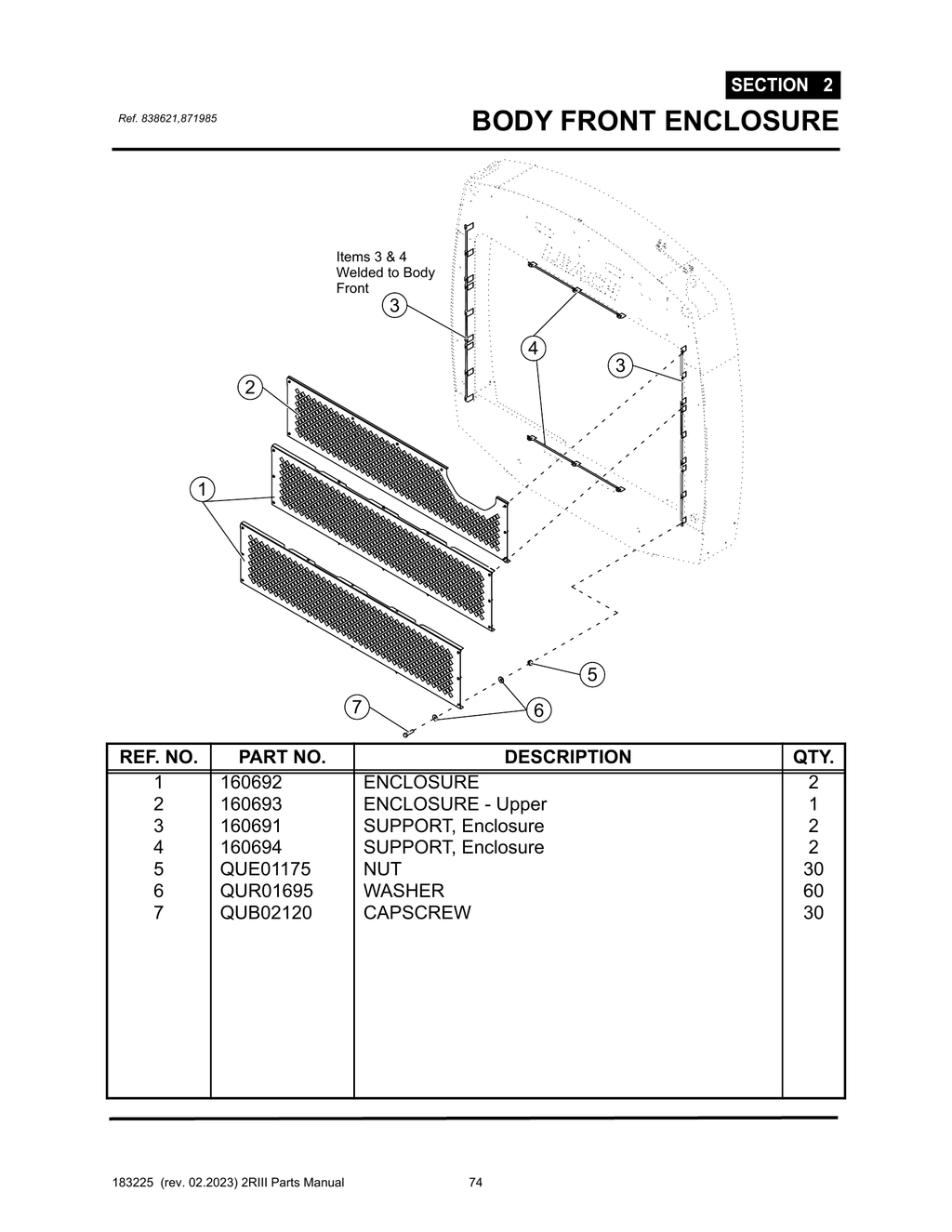 2R-III - PG 074 - SECTION 2 - BODY FRONT ENCLOSURE