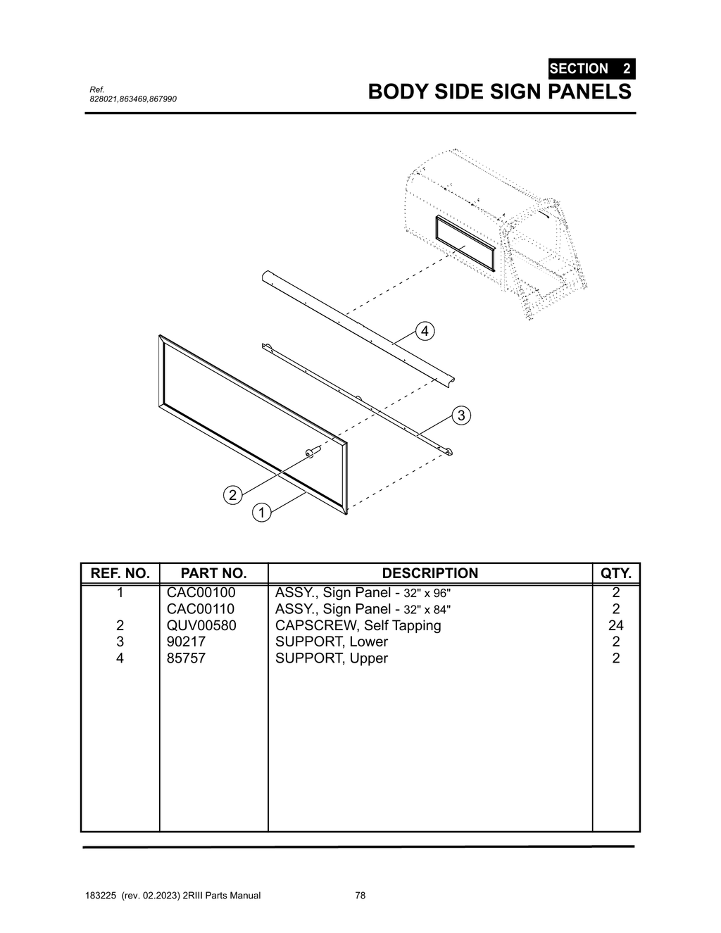 2R-III - PG 078 - SECTION 2 - BODY SIDE SIGN PANELS