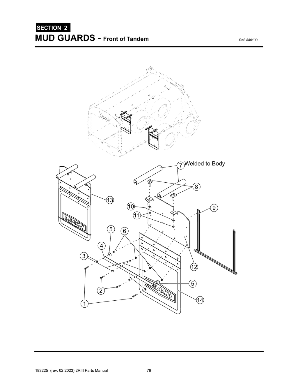 2R-III - PG 079 - SECTION 2 - MUD GUARDS - Front of Tandem