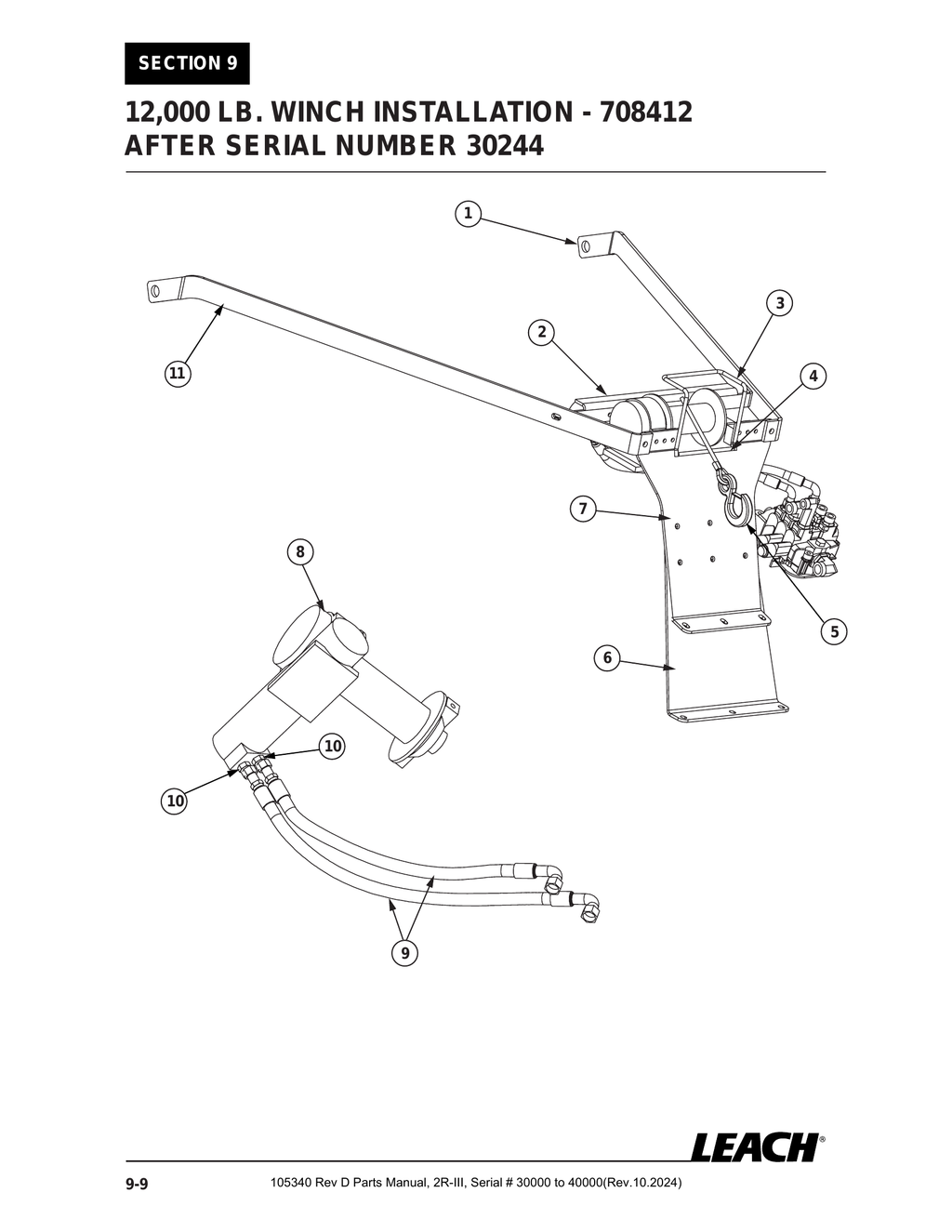 2R-III 30K/40K - PG 118 - Section 9 -  12,000 LB. WINCH INSTALLATION - 708412 AFTER SERIAL NUMBER 30244