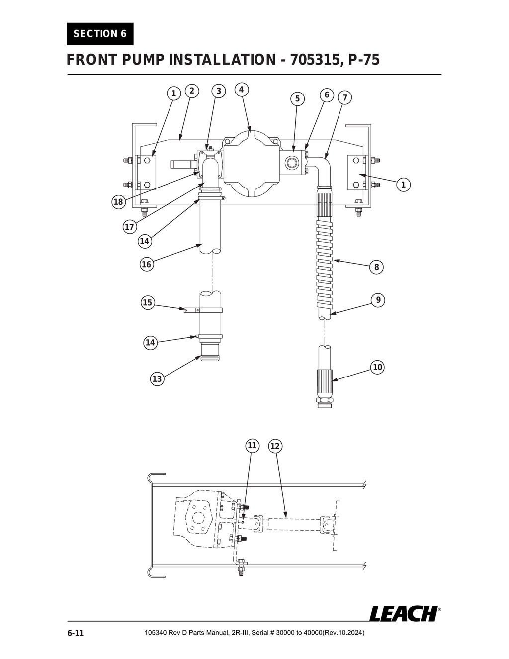 2R-III 30K/40K - PG 088 - Section 6 - FRONT PUMP INSTALLATION - 705315, P-75