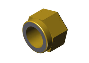 IILLUSTRATIVE IMAGE OF NUT, 5/8"-10 GRADE 8 YELLOW ZINC NYLON INSERT LOCK NUT