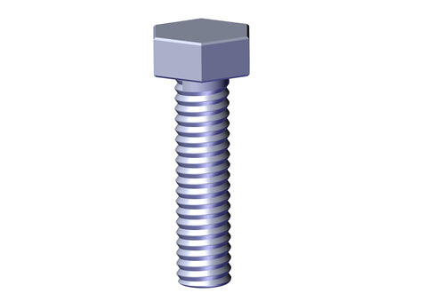 IILLUSTRATIVE IMAGE OF BOLT, 1/4" X 1" HEX HEAD BOLT