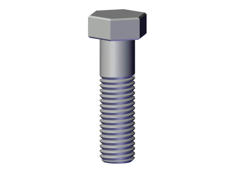 IILLUSTRATIVE IMAGE OF BOLT, 5/8"-11 X 2-1/2" GRADE 5 HEX CAP ZINC
